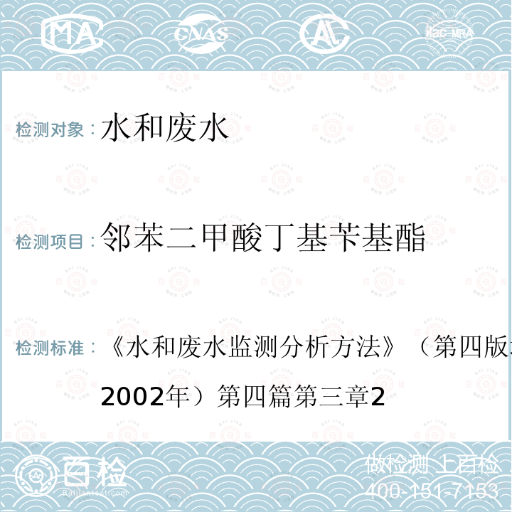 邻苯二甲酸丁基苄基酯 半挥发性有机化合物的测定 气相色谱质谱法(GC-MS)