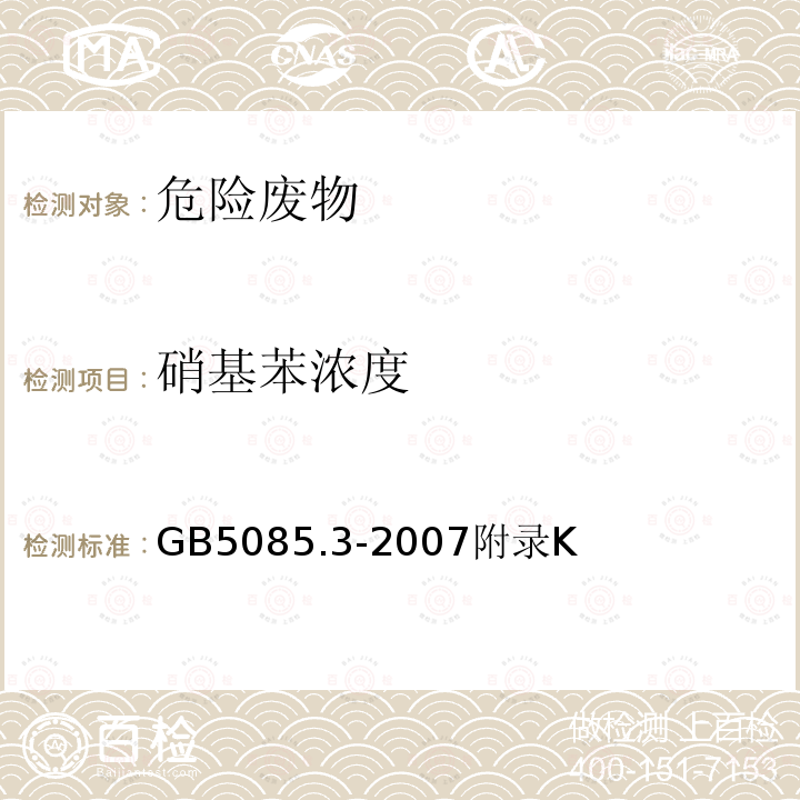 硝基苯浓度 固体废物 半挥发性有机化合物的测定 气相色谱/质谱法