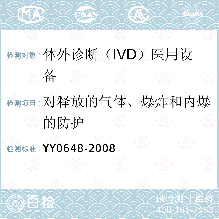 对释放的气体、爆炸和内爆的防护 测量、控制和实验室用电气设备的安全要求 第2-101部分：体外诊断（IVD）医用设备的专用要求