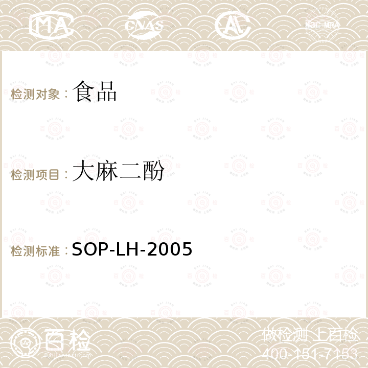 大麻二酚 食品中四氢大麻酚、大麻二酚、大麻酚的测定方法 —液相色谱-质谱/质谱检测法