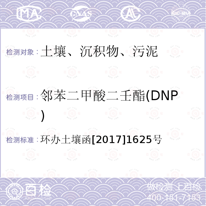 邻苯二甲酸二壬酯(DNP) 全国土壤污染状况详查 土壤样品分析测试方法技术规定 （送审稿修改版） 第二部分 土壤样品有机污染物分析测试方法 第三节 邻苯二甲酸酯类