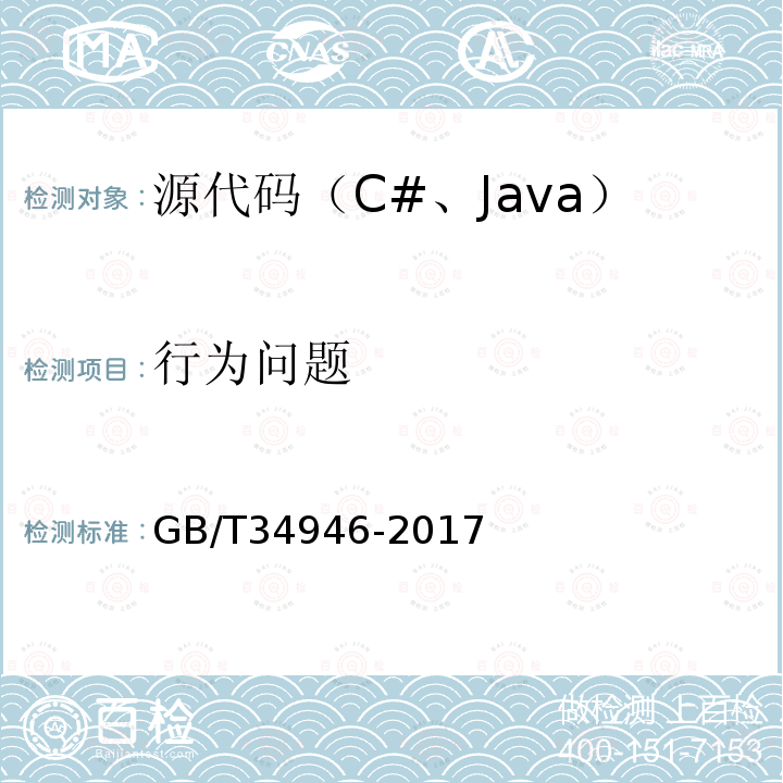 行为问题 C#语言源代码漏洞测试规范