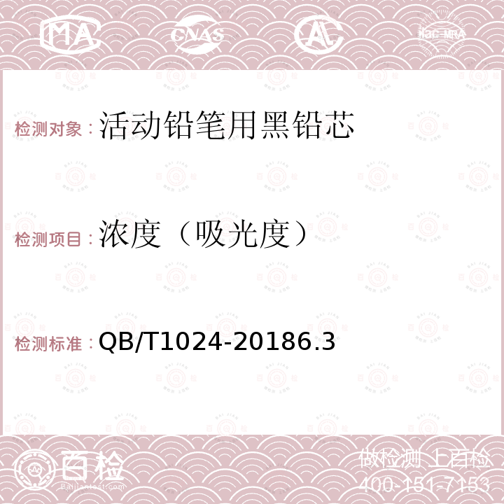 濃度（吸光度） 活動鉛筆用黑鉛芯