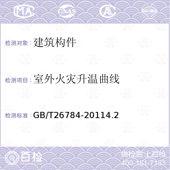 室外火灾升温曲线 建筑构件耐火试验 可供选择和附加的试验程序