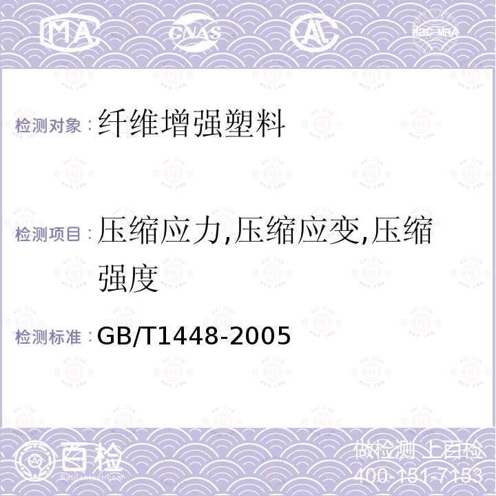 压缩应力,压缩应变,压缩强度 纤维增强塑料压缩性能试验方法