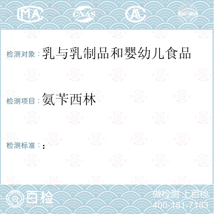 氨芐西林 牛奶中青霉素類藥物殘留的測定高效液相色譜法 農業部781號公告-11-2006
