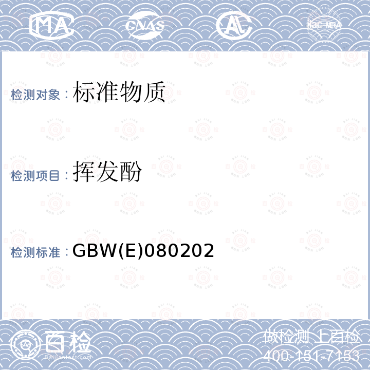 挥发酚 GBW(E)080202 水中标准物质