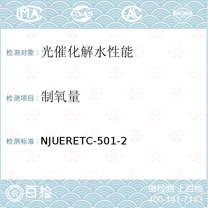 制氧量 NJUERETC-501-2 光解水测试方法（自编）