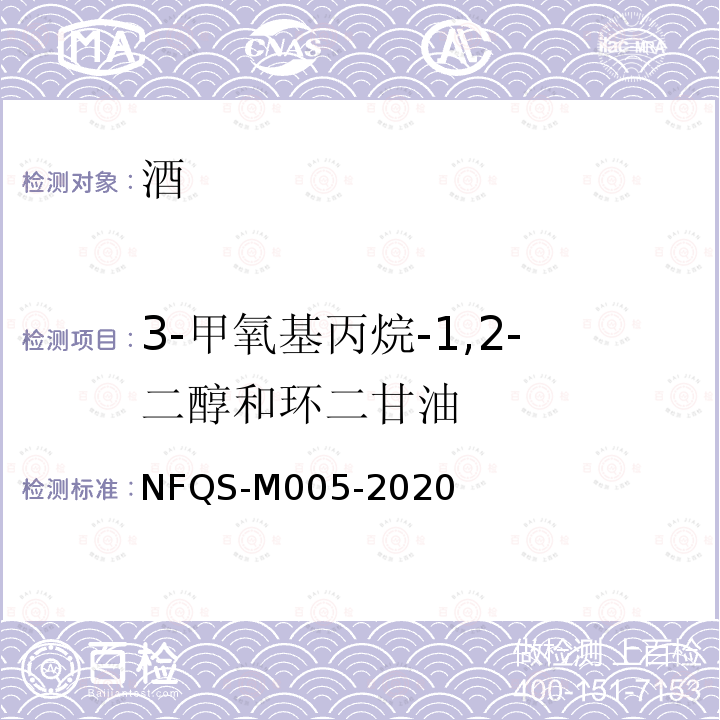 3-甲氧基丙烷-1,2-二醇和环二甘油 NFQS-M005-2020 葡萄酒中的测定