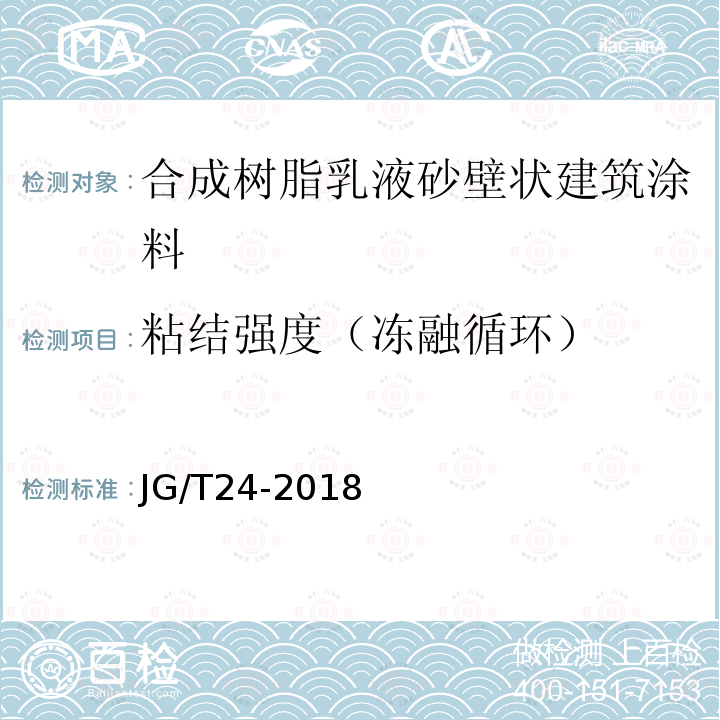 粘结强度（冻融循环） 合成树脂乳液砂壁状建筑涂料