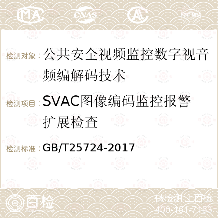 SVAC图像编码监控报警扩展检查 公共安全视频监控数字视音频编解码技术要求