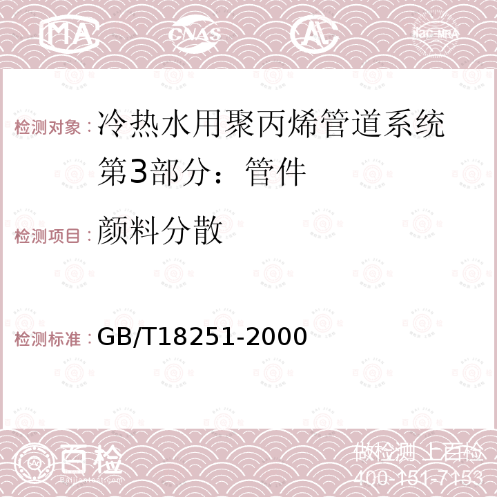 颜料分散 聚烯烃管材、管件和混配料中颜料或炭黑分散的测定方法