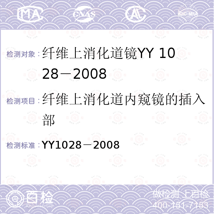 纤维上消化道内窥镜的插入部 YY/T 1028-2008 【强改推】纤维上消化道内窥镜