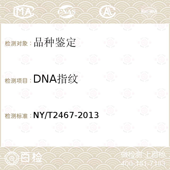 DNA指纹 NY/T 2467-2013 高粱品种鉴定技术规程 SSR分子标记法