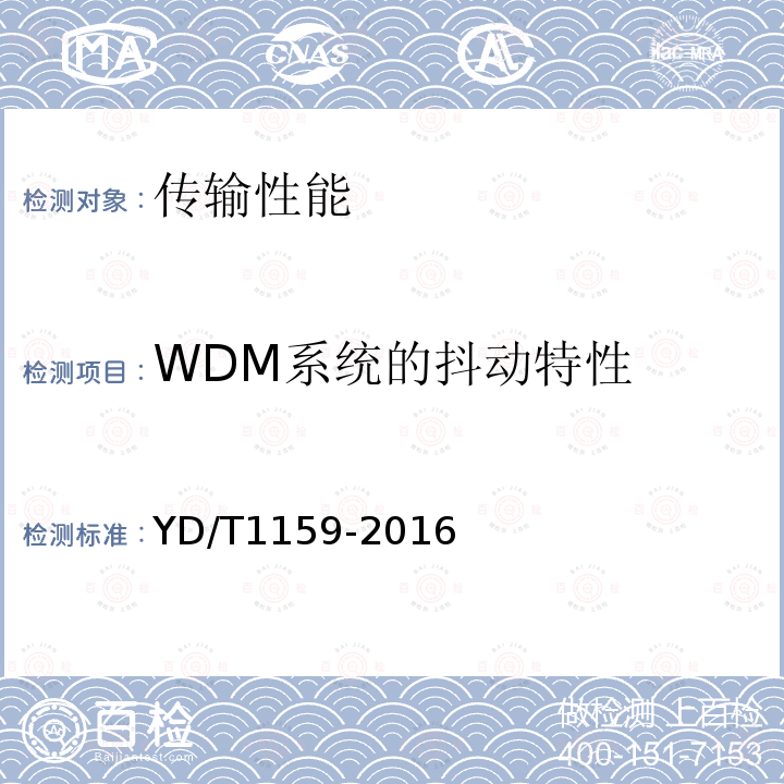 WDM系统的抖动特性 光波分复用(WDM)系统测试方法