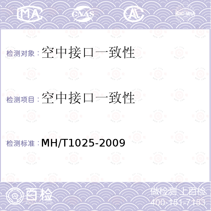 空中接口一致性 MH/T 1025-2009 民用航空行李运输无线射频识别规范