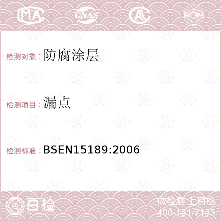 漏点 球墨铸铁管、管件及附件 管子聚氨酯外涂层 要求和试验方法