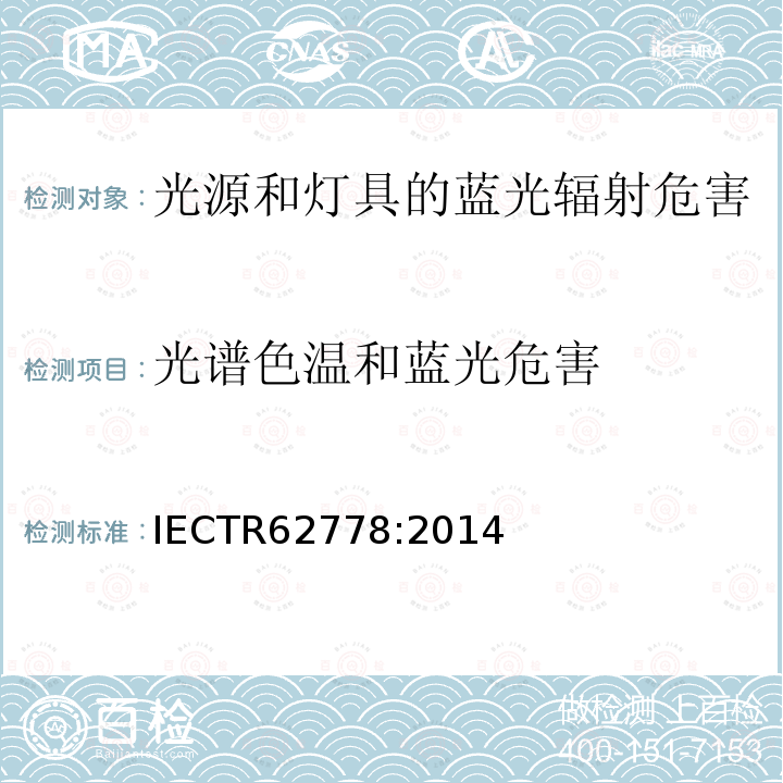 光谱色温和蓝光危害 IEC 62471标准在光源和照明灯具蓝光伤害评定方面的应用