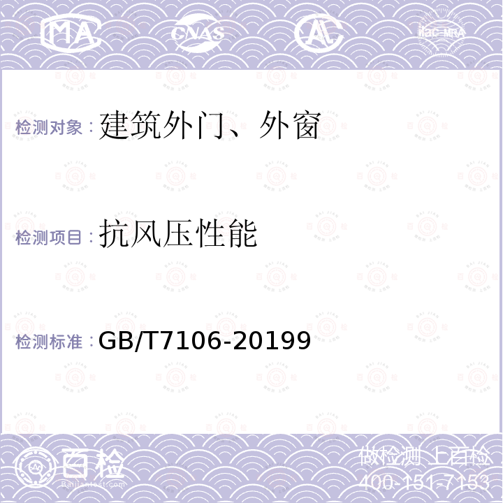 抗风压性能 建筑外门窗、水密、抗风压性能检测方法