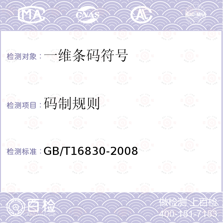 码制规则 GB/T 16830-2008 商品条码 储运包装商品编码与条码表示