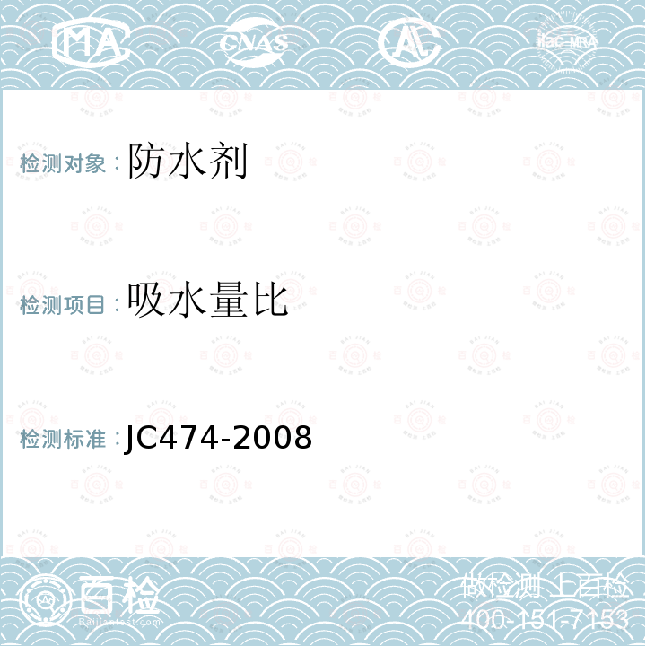 吸水量比 砂漿、混凝土防水劑 5.3
