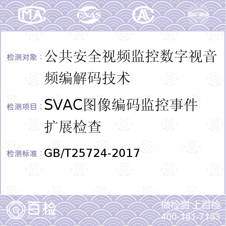 SVAC图像编码监控事件扩展检查 公共安全视频监控数字视音频编解码技术要求