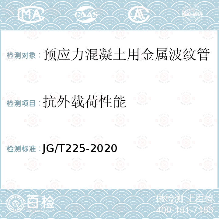 抗外载荷性能 预应力混凝土用金属波纹管