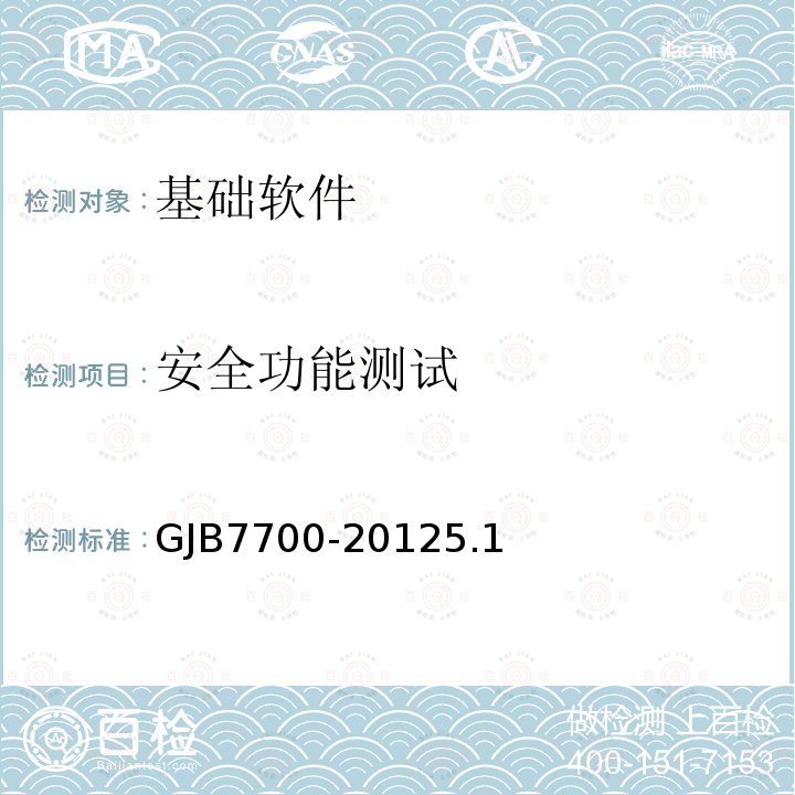 安全功能测试 GJB7700-20125.1 军用数据库管理系统安全测评要求