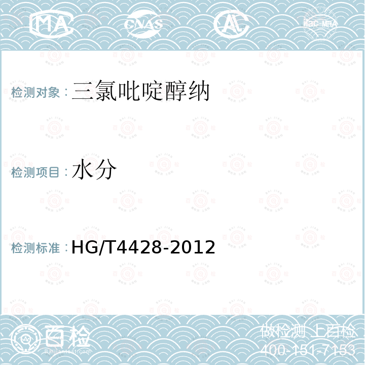 水分 HG/T 4428-2012 三氯吡啶醇纳