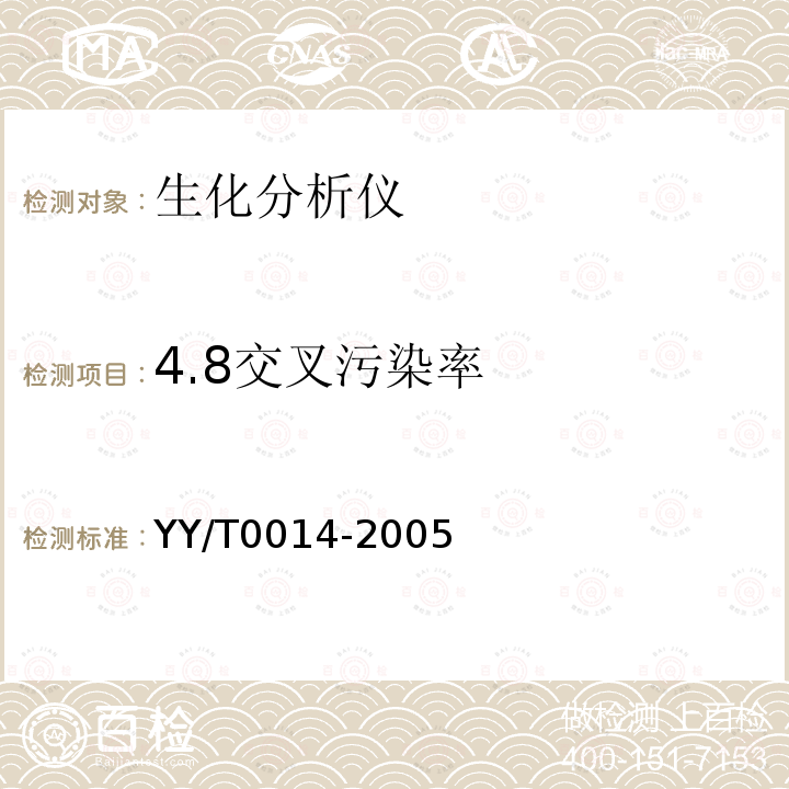 4.8交叉污染率 YY/T 0014-2005 半自动生化分析仪