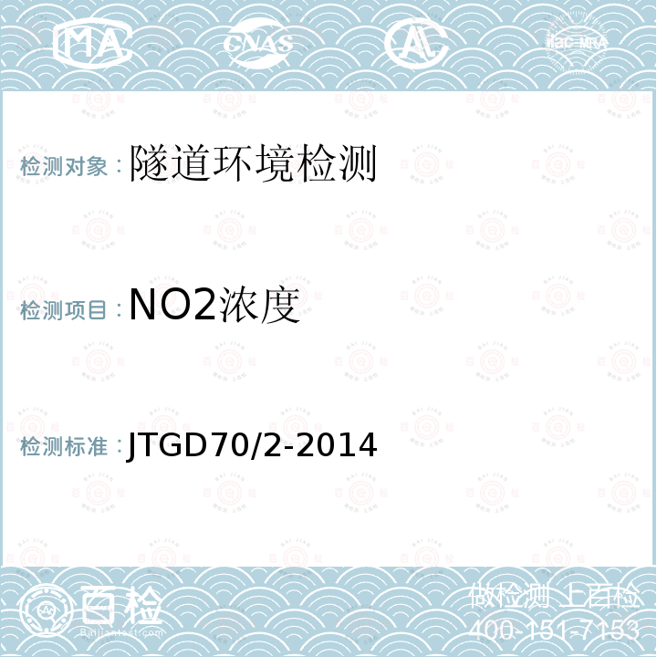 NO2浓度 JTG D70/2-2014 公路隧道设计规范 第二册 交通工程与附属设施(附条文说明)