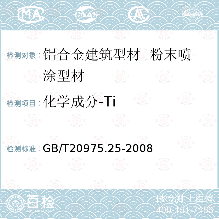 化学成分-Ti 铝及铝合金化学分析方法 第25部分 电感耦合等离子体原子发射光谱法