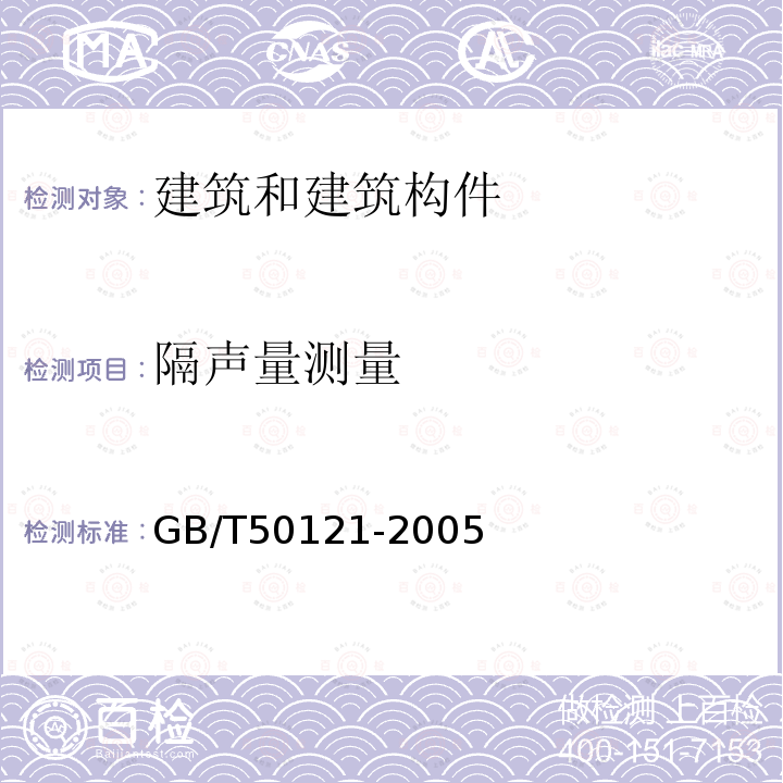 隔声量测量 建筑隔声评价标准