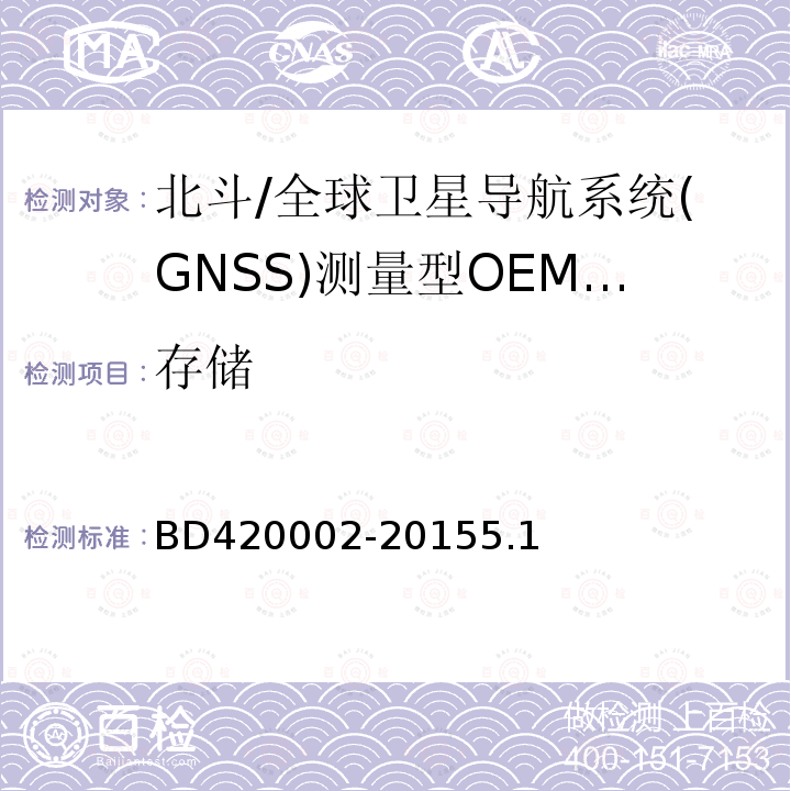 存储 北斗/全球卫星导航系统(GNSS)测量型OEM 板性能要求及测试方法