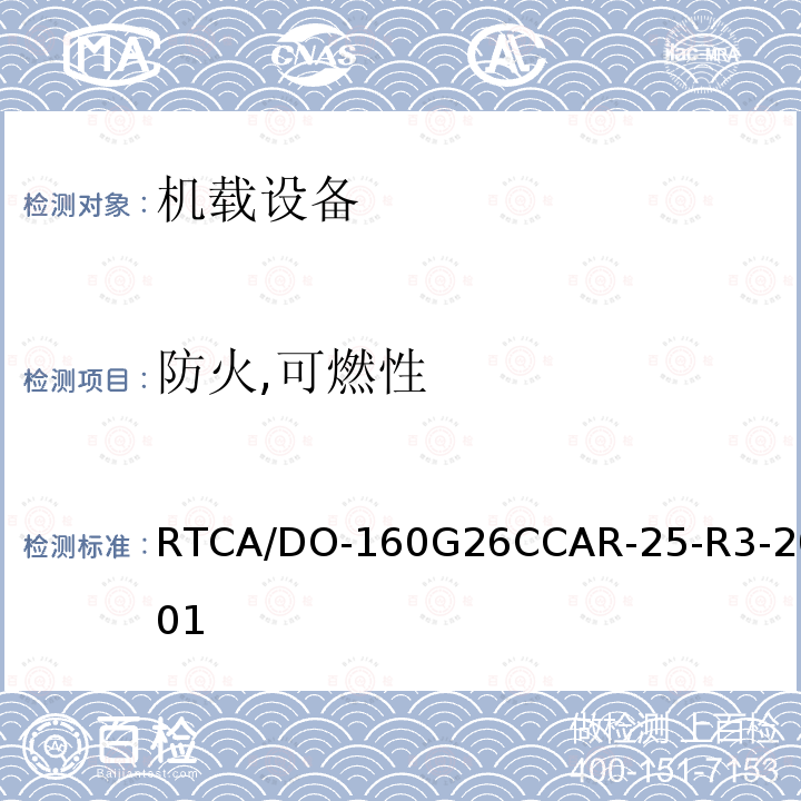 防火,可燃性 機(jī)載設(shè)備的要求民航標(biāo)準(zhǔn)