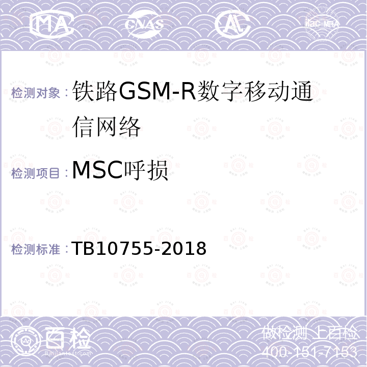 MSC呼损 TB 10755-2018 高速铁路通信工程施工质量验收标准(附条文说明)