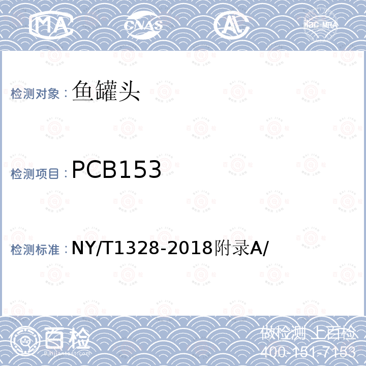 PCB153 NY/T 1328-2018 绿色食品 鱼罐头