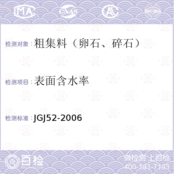 表面含水率 普通混凝土用砂、石质量及检验方法标准