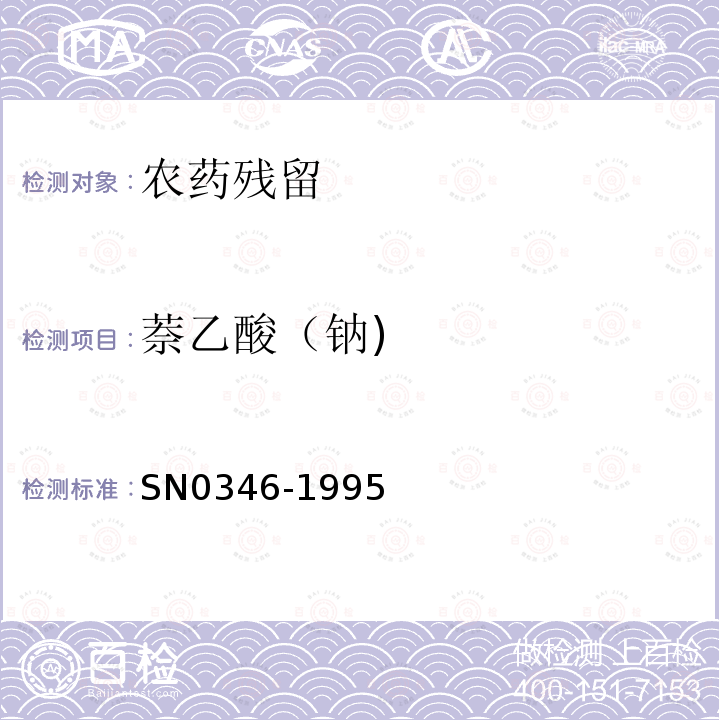 萘乙酸（钠) SN 0346-1995 出口蔬菜中α-萘乙酸残留量检验方法