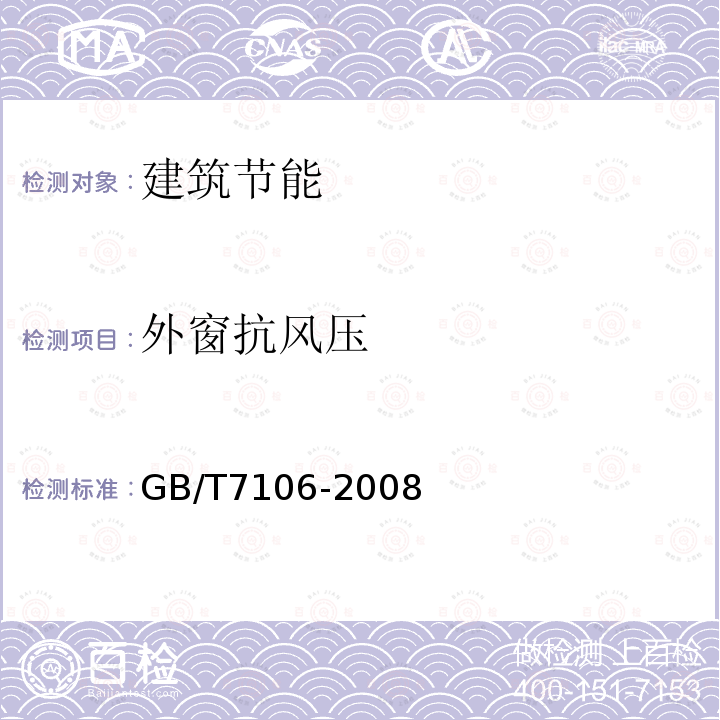 外窗抗风压 GB/T 7106-2008 建筑外门窗气密、水密、抗风压性能分级及检测方法