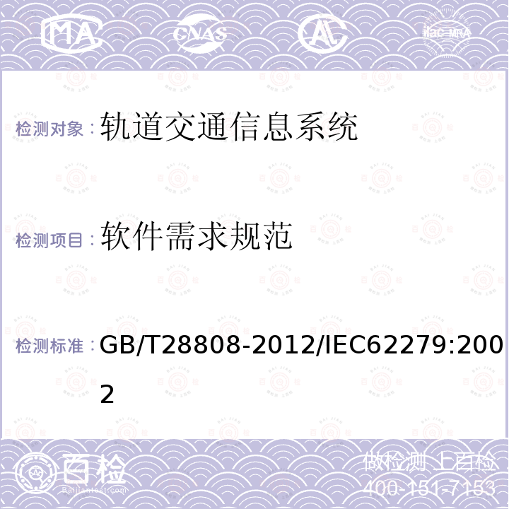 软件需求规范 GB/T 28808-2021 轨道交通 通信、信号和处理系统 控制和防护系统软件