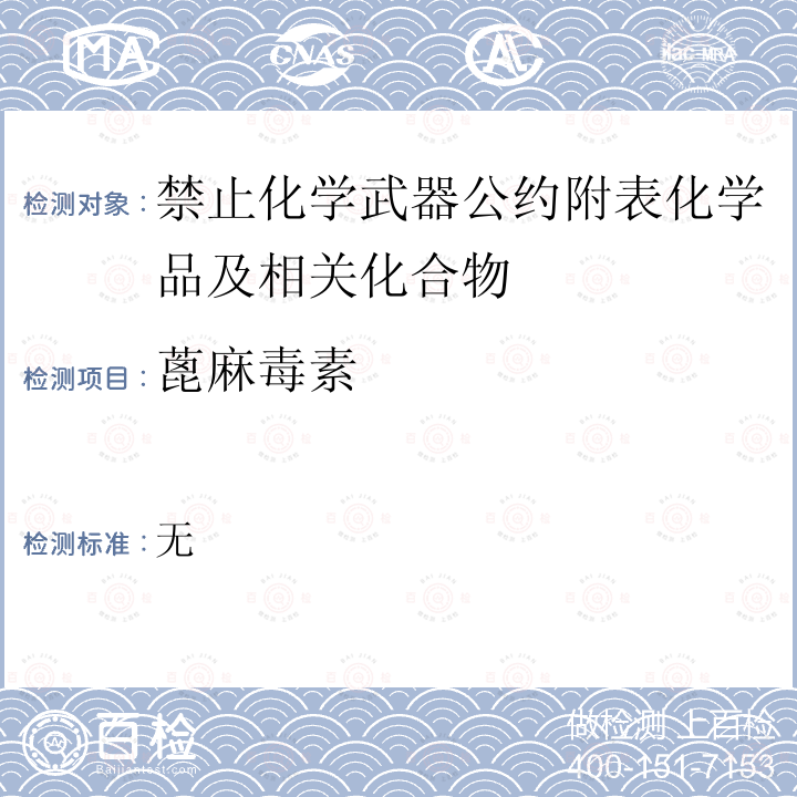 蓖麻毒素 芬兰外交部2011年出版的 化学核查中采样和分析的推荐操作程序