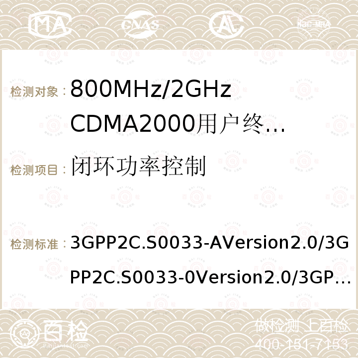 闭环功率控制 3GPP2C.S0033-AVersion2.0/3GPP2C.S0033-0Version2.0/3GPP2C.S0033-DVersion2.0 高速分组数据接入终端推荐最低性能标准