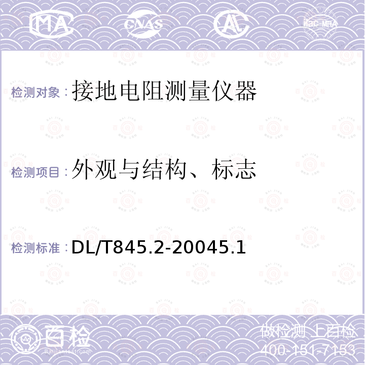 外观与结构、标志 电阻测量装置通技术条件第2部分:工频接地电阻测试仪