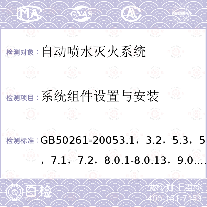 系统组件设置与安装 自动喷水灭火系统施工及验收规范