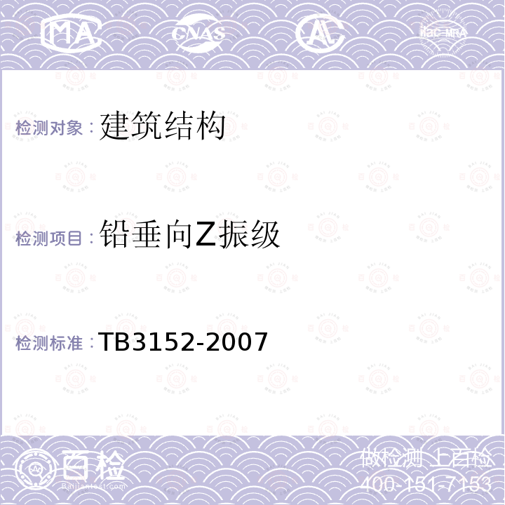 铅垂向Z振级 TB/T 3152-2007 铁路环境振动测量