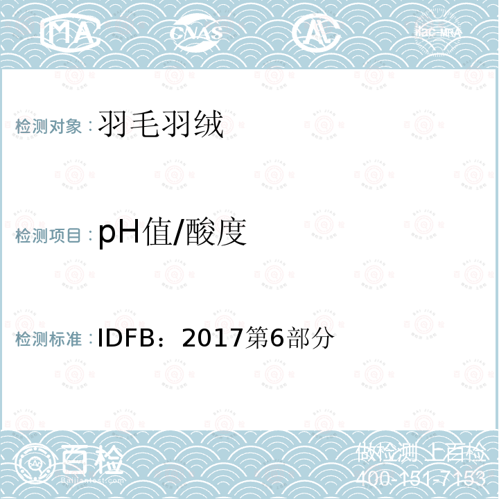 pH值/酸度 IDFB测试规则