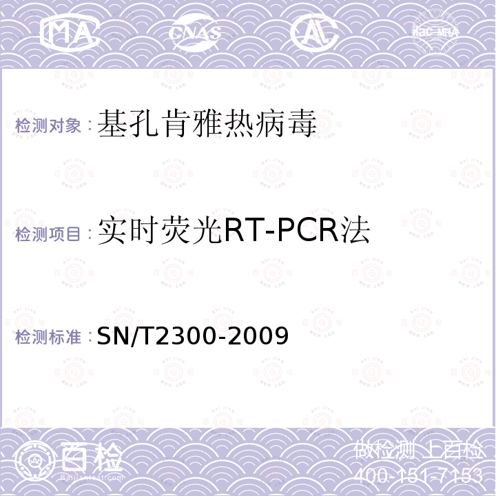 实时荧光RT-PCR法 SN/T 2300-2009 国境口岸蚊类携带基孔肯雅病毒的检测方法