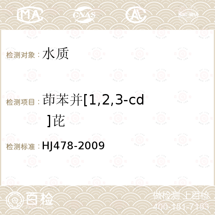 茚苯并[1,2,3-cd ]芘 水质 多环芳烃的测定 液液萃取和固相萃取高效液相色谱法