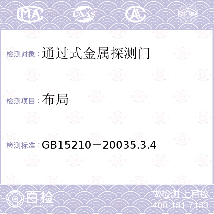 布局 GB 15210-2018 通过式金属探测门通用技术规范